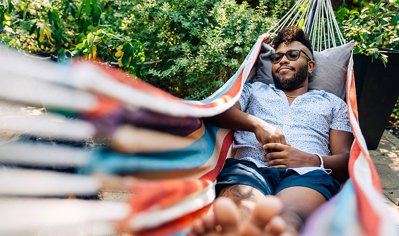 person in hammock