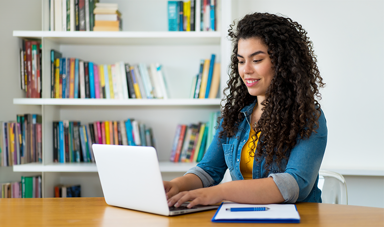 person on computer