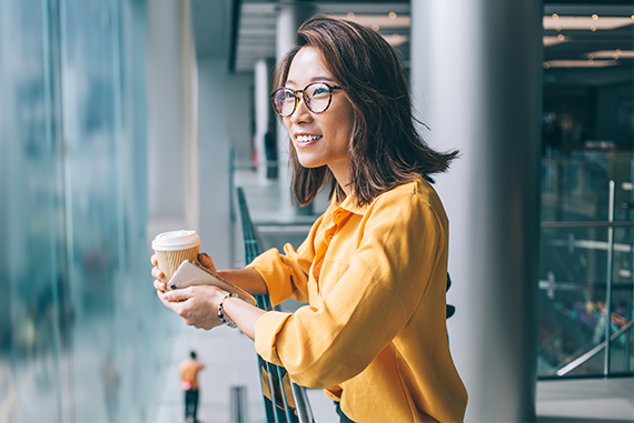 person with coffee cup